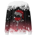 thumbnail image 4 of TIMIFIS Chandail de Noël Surdimensionné pour Femmes, Décontracté et Mignon, Imprimé Flocon de Neige et Verre de Vin Rouge, Col Rond, Chandail à Enfiler, Cadeaux pour Femmes pour Noël, 4 of 5