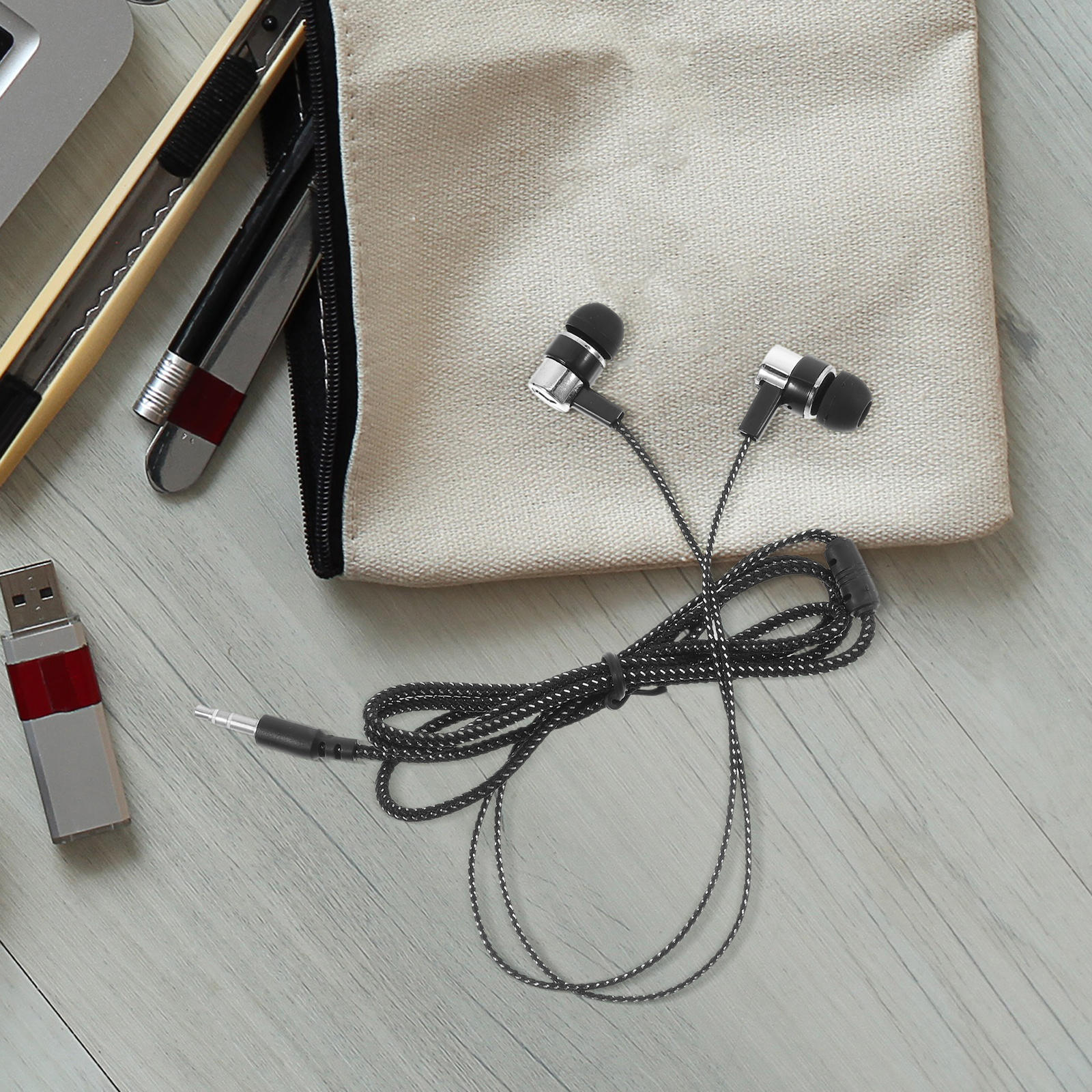 Minkissy Stereo Heavy Bass Earbud Wired Earbuds Linked With Cord 1Pack Back to School