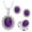 Violet, variante sur Boucles d'Oreilles pour Femmes Collier en Cristal Bagues de Mariage pour Femmes Ensemble de Bijoux Style Mode Bague en Cristal Boucles d'Oreilles Collier Femmes Bijoux de Mariage