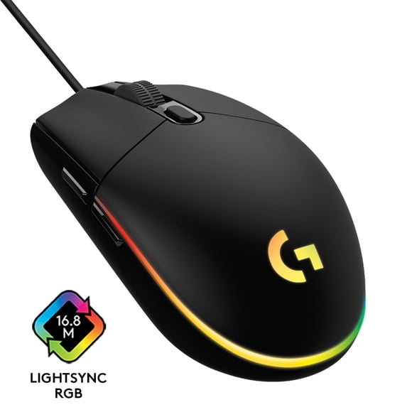 Souris de jeu optique de 8000 ppp G203 Lightsync de Logitech - Noir
