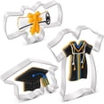 thumbnail image 1 of Oleegame 1PC Cookie Mold Graduation Cookie Cutters Set Stainless Steel Graducation Cap Cookie Cutter Diploma Graduation Gown Dress Cookie Cutter For Graduation Celebration Party Silver, 1 of 8