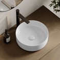 thumbnail image 2 of Stylish Vessel 14 ⅛" White Round Porcelain Bathroom Sink Set of 2 units P-229H-2, 2 of 10