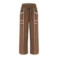 thumbnail image 4 of Pcksrro Sweatpants for Women With Pockets High Waisted Casual Drawstring Pants Baggy Wide Leg Trouser, 4 of 9
