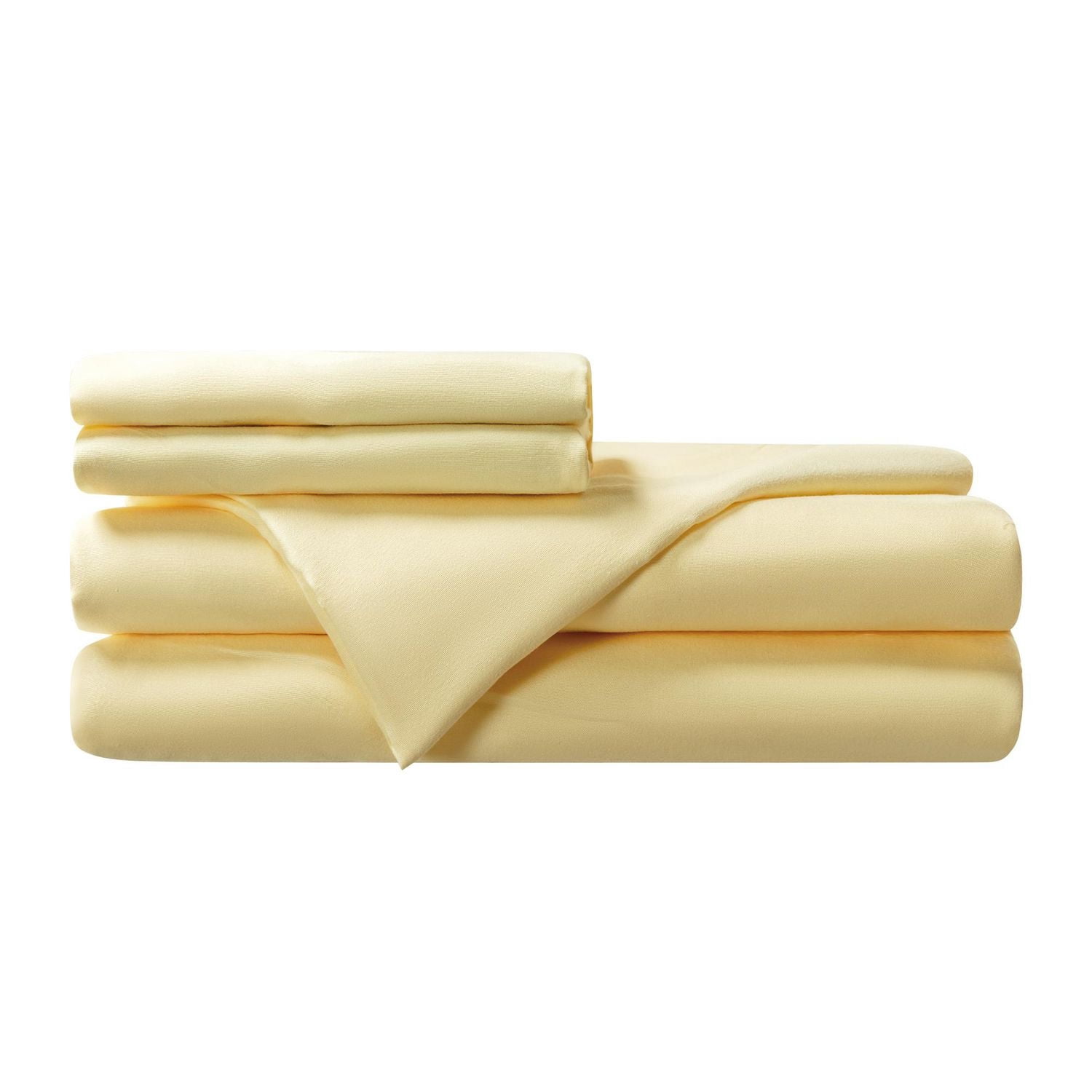 Ensemble de draps en microfibre doux et facile d'entretien Mainstays jaune, lit 2 places - Rentrée des classes!