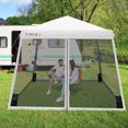 thumbnail image 2 of 10x10Ft Patio Outdoor Instant Pop-up Canopy Slant Leg Mesh Tent Folding White, 2 of 10