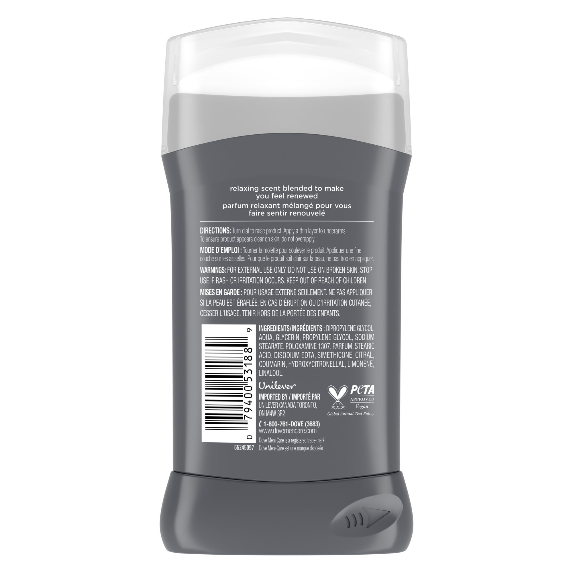 Dove Men+Care Désodorisant en Bâton Protection Anti-Odeurs 72 H Paradis, 85 g