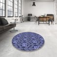 thumbnail image 4 of Ahgly Company Machine Washable Indoor Rectangle Transitional Blue Area Rugs, 8' x 12', 4 of 7