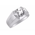 thumbnail image 3 of RYLOS Men's Rings Sterling Silver Rings Classic Designer  9X7MM Oval Gemstone &  Diamond Ring White Topaz April Birthstone Ring Size 10, 3 of 7