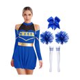 thumbnail image 1 of iiniim Uniforme Sportif de Cheerleading Classique de Lycée pour Femmes Cheerio Robe Fantaisie Bleu Royal B m, 1 of 7