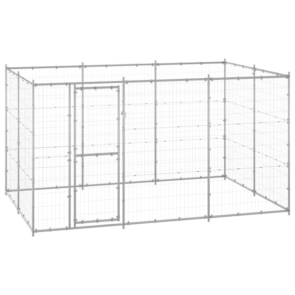 vidaXL Chenil Extérieur en Acier Galvanisé 7,26 M2