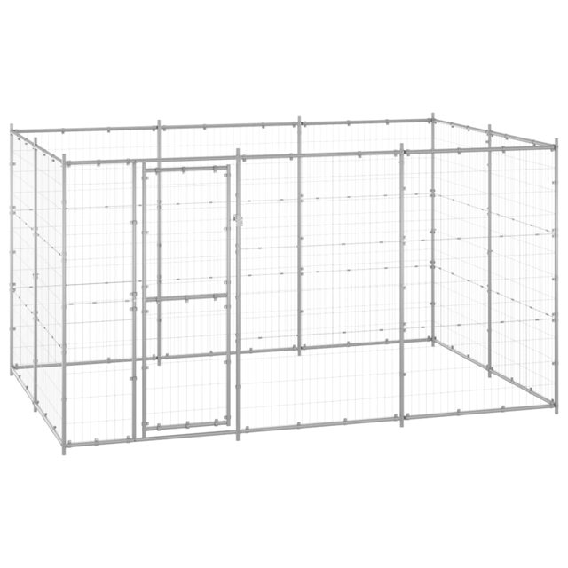 vidaXL Chenil Extérieur en Acier Galvanisé 7,26 M2