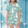 thumbnail image 2 of MIASHUI Ensemble de Pyjama 2 Pcs Unisexe Garçons Filles Imprimé Vêtements de Nuit, Bleu Clair, 6-7 Ans, 2 of 4