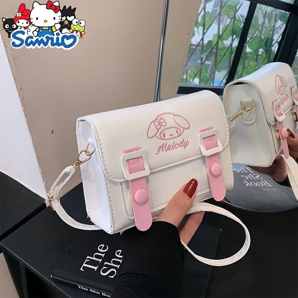 Adorable Sanrio Character Crossbody Bag - Licensed Kawaii PU Messenger Bag with Adjustable Strap, Multiple Theme Options - Hello Kitty, My Melody, Cinnamoroll, Kuromi Fashion Accessory for Women and G