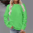 thumbnail image 2 of Yuyuzo Hauts d'Automne pour Femmes Chandails à Col Rond Manches Longues Chandail Uni à Enfiler T-Shirts Coupe Ample, 2 of 4