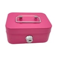 thumbnail image 3 of Cash Box with Lock Case with Top Handle Portable Souvenir Box Treasure Chest Pink, 3 of 8