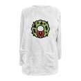 thumbnail image 3 of Timegard Tops for Women Fall Winter Fleece Linend Christmas Print Long Sleeve Thick Pullover with Pockets, 3 of 3
