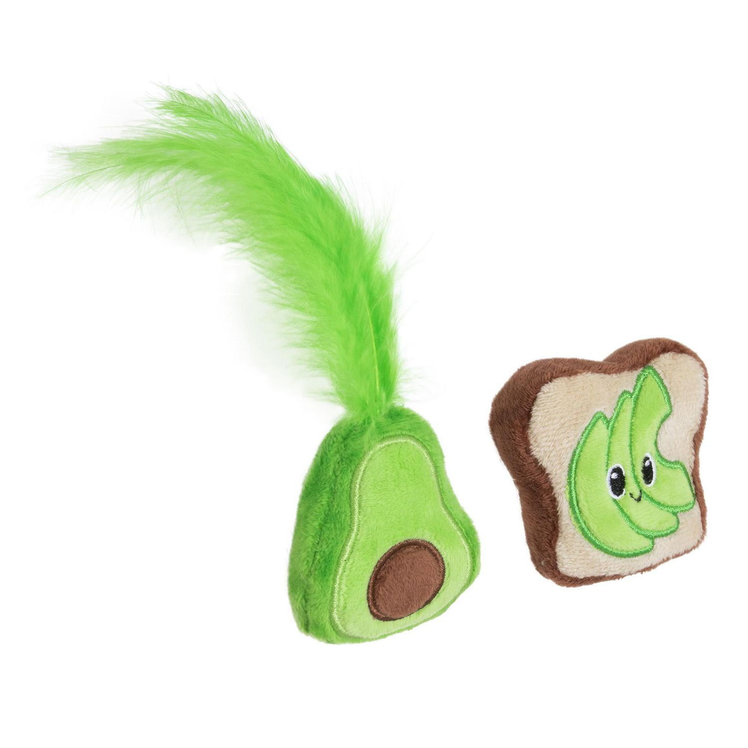 Quirky Kitty Toast à l'Avocat Herbe à Chat Peluche Lot de 2 Jouet pour Chat