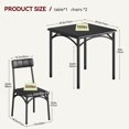 thumbnail image 2 of Bingirl Small 3-Piece Dining Table Set for 2: Kitchen Table with Cushioned Upholstered Chairs, Ideal for Kitchens, Apartments, and Small Dining Spaces (Black), 2 of 9
