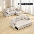 thumbnail image 3 of HOMCOM Sofa Bed, Pull Out Sleeper Couch with USB Ports, Chaise Storage, 3 of 10