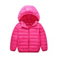 thumbnail image 1 of LUXUR Boy Hooded Neck Puffer Coat Lightweight Winter Down Jackets Rose Red 100cm, 1 of 2