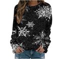 thumbnail image 2 of EGNMCR Sweatshirt Mode de Noël Pull-Over à Col Rond Imprimé pour Femmes Manches Longues Blouse Confortable Sweatshirt, 2 of 5
