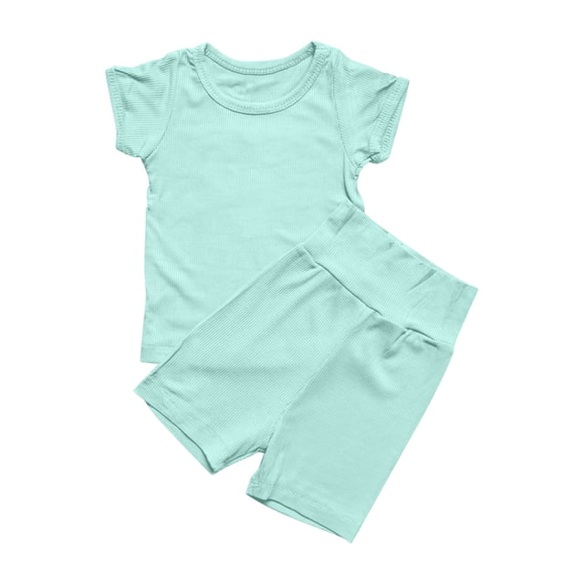 Ensemble 2 Pcs Doux et Confortable pour Tout-Petits Filles Garçons, T-Shirts à Manches Courtes et Pantalons