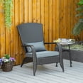 thumbnail image 2 of Outsunny Patio Wicker Adirondack Chair, PE Rattan Muskoka Chair, Light Grey, 2 of 10