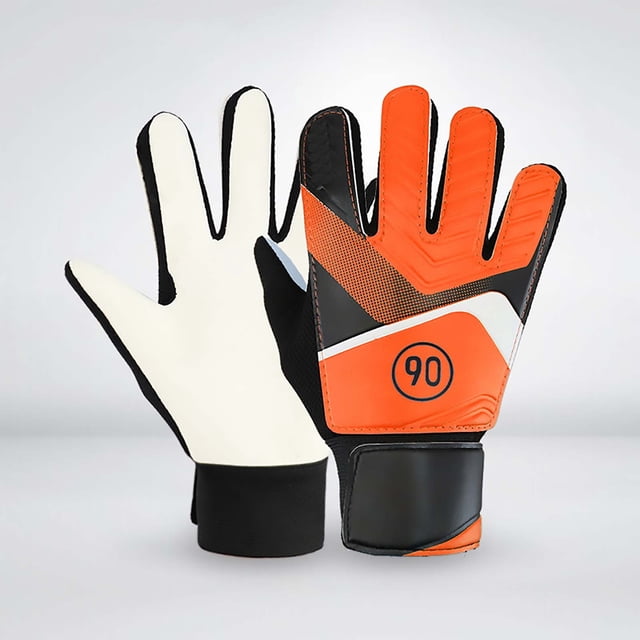 Youth Rubber Grip Goalkeeper Gloves Wallop Resistant Football Soccer Training Protective Sports Gear in Small Medium Large Sizes
