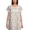 thumbnail image 3 of Moomaya Short Sleeve Nightdress For Ladies Printed Button Placket Nightwear, 3 of 4