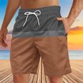 thumbnail image 3 of Plebaso Men's Color Block Shorts Beachwear Vacation Shorts Drawstring Summer Casual Shorts with Pockets, 3 of 4