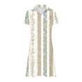thumbnail image 4 of Ovzne Robes d'Été pour Femmes Robe Mode Femmes Imprimé Fleuri Col en V Manches Courtes Robe Ample et Confortable Robe de Printemps Manches Courtes Imprimée Liquidation, 4 of 6