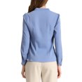 thumbnail image 3 of INSPIRE CHIC Chemise Élégante pour Femme à Col en V, Manches Longues, Boutonnée, TG Bleu, 3 of 7