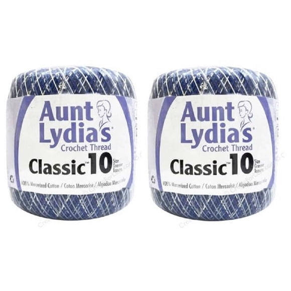 Aunt Lydia's Crochet Thread - Variegated - Size 10 - (2-Pack) (Shaded Blues)