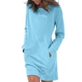 thumbnail image 1 of Kcodviy Ladies Loose Long Sleeve Blank Oversized Sweatshirt Pocket Solid Color Long 2X Womens Hoodie Pullover Sweater, 1 of 4