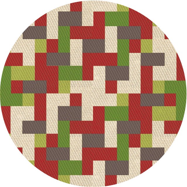 Ahgly Company Tapis d'Intérieur Ronds de Style Transitionnel Lavables à la Machine, Brun Gingembre Vert, 5 Pieds Rond
