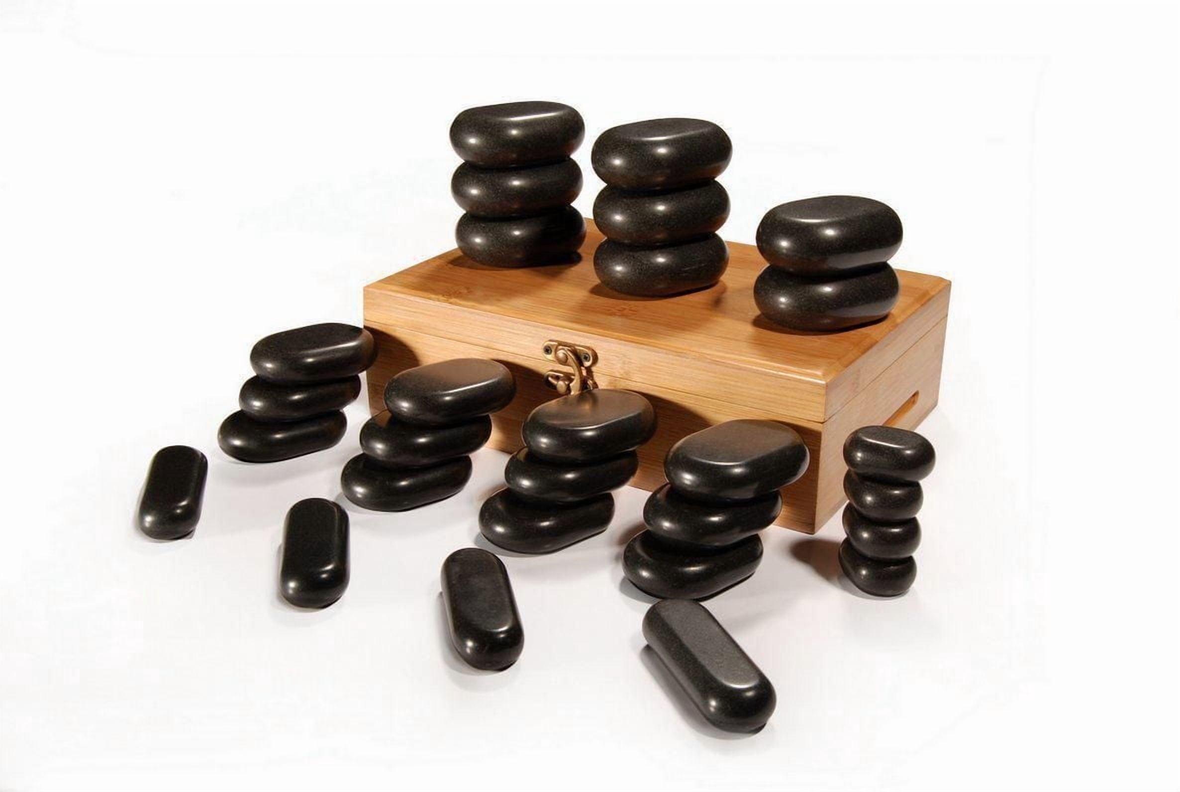 Master Massage 28 Piece Standard Basic Hot Stone Set Black Lava vocano Basalt Rock