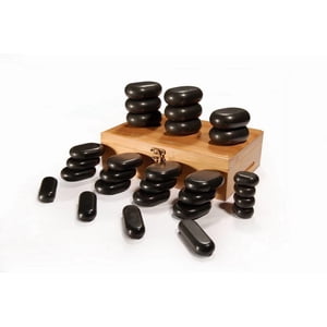 Master Massage 28 Piece Standard Basic Hot Stone Set Black Lava vocano Basalt Rock