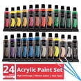 thumbnail image 1 of Fantastory 12ML 24 Colors Acrylic Paint Set with 3 Paint Brushes for Crafts and Painters, 1 of 6