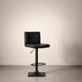 thumbnail image 3 of Bouclair Black Matte Faux Leather and Metal Adjustable Bar Stool, 3 of 10