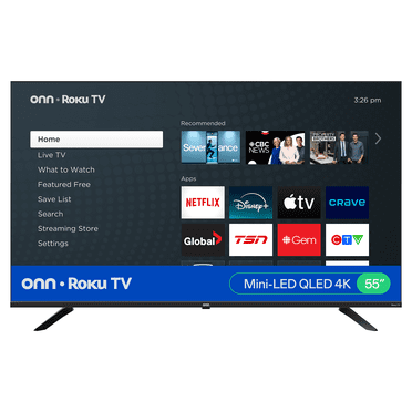 onn 55 Class 4K UHD Mini-LED QLED Gaming Smart Roku Television, 144 Hz, 3 HDMI, ONB25MNR55-CA