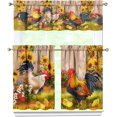 thumbnail image 1 of 3 Piece Chicken Kitchen Curtains and Valances Set for Windows Rooster Kitchen Window Curtains Over Sink Decor 27.5x36 in, 1 of 6