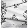 thumbnail image 2 of Soimoi Polyester Crepe Fabric Tree Block Printed Fabric 1 Yard 42 Inch Wide, 2 of 3