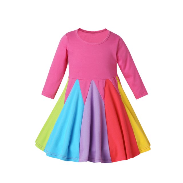 Mistaha Girls Rainbow Dress Princess Dress OP Pink