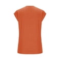 thumbnail image 4 of AherBiu Summer Tops for Women Cap Sleeve Basic Top Tees Shirts Comfy Solid Color Crewneck Blouse, 4 of 6