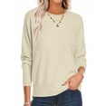 thumbnail image 2 of Women's Pocket Sweater 2025 - Lightweight Knit | Oversized Crewneck Pullover, 2 of 9