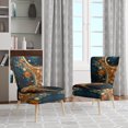 thumbnail image 2 of Designart « Gold Teal Abstract VORTEXs II » Fauteuil d'Appoint Rembourré à Motif Abstrait Doré - Fauteuil Moderne pour Chambre, 2 of 7