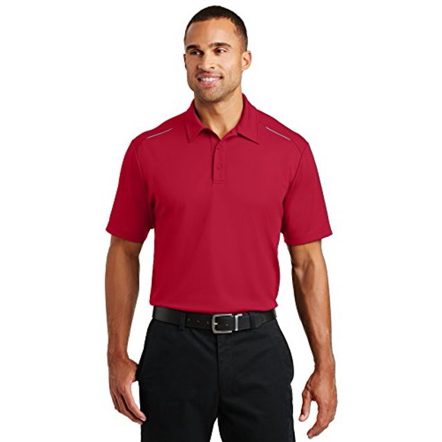 Port Authority &174; Polo en Maille Pinpoint. K580 m Rouge Riche