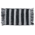 thumbnail image 4 of Microfibre Striped Bath Mat With Fringe Black 20X32, 4 of 4