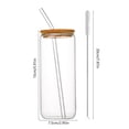 thumbnail image 3 of 16oz Cola Cup Wooden Lid Borosilicate Glass Straw Mug High Color Transparent Mugs Straw Mug With Lid Coffee Milk Mug, 3 of 6