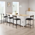 thumbnail image 3 of Ourlova Bar Stools Set of 2 - Kitchen Bar Stools with Footrest - PU Upholstered Counter Height Barstools - Bar Chairs with Back for Kitchen Island/Apartment/Counter Bar - Easy Assembly - Gray, 3 of 7